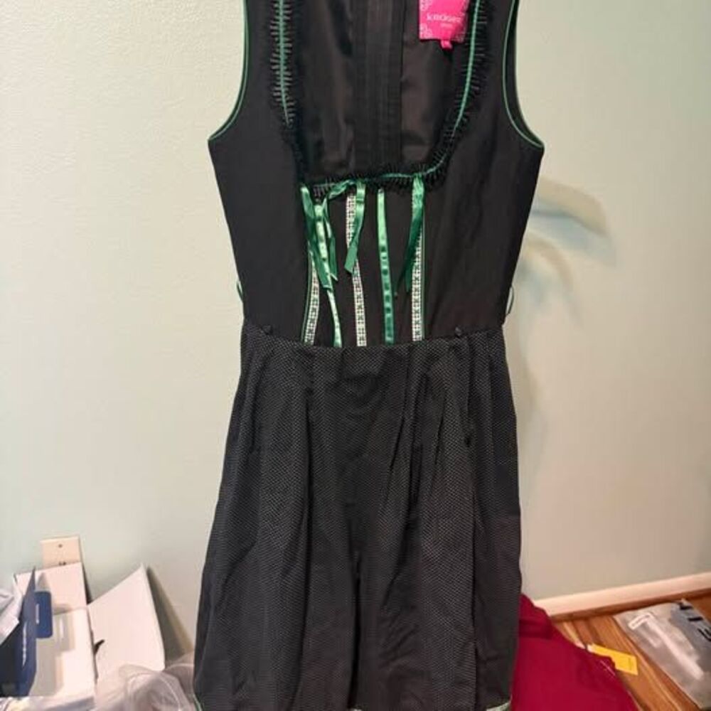 Krüger Madl Black and Green Dirndl Dress purchased in Germany